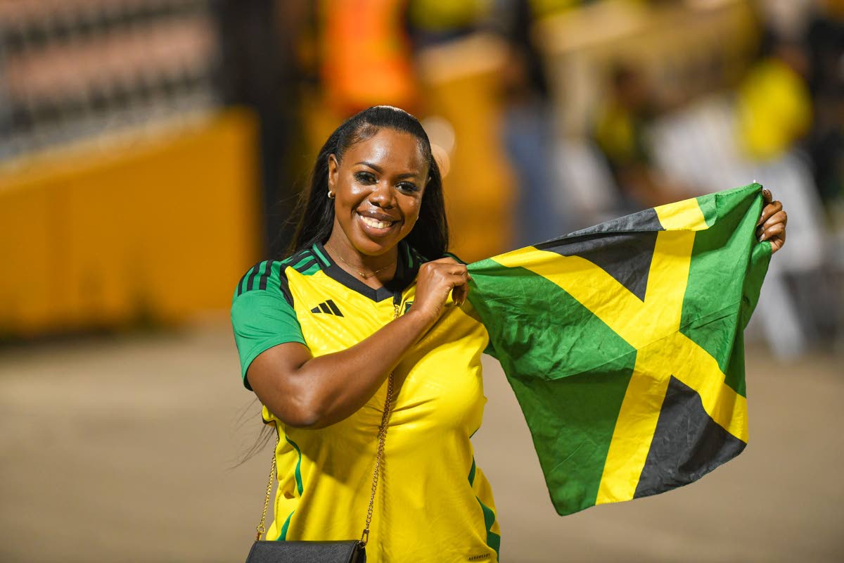 Kaylia ‘Press Kay’ Williams got the yellow memo, wearing a yellow adidas Jamaica jersey.