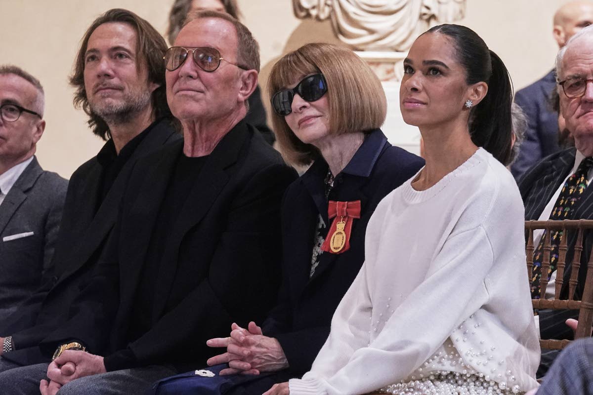 From left: Designer Michel Kors, Vogue Global Editorial Director Anna Wintour and Misty Copeland, who recently retired from American Ballet Theatre, listen during the announcement at the Metropolitan Museum of Art, in New York, on Monday.
