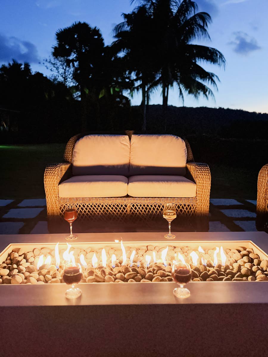 A fire pit for roasting marshmallows with family and friends.