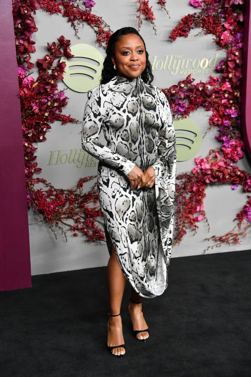Quinta Brunson arrives at the 83rd Annual Golden Globes Nominees Night on Thursday, at The Lot at Formosa in West Hollywood, California, in Stella McCartney. 