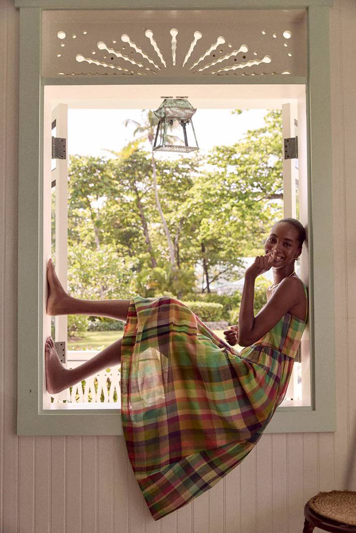 The December lookbook shoot saw Williams rocking this Ambrosia check Esme dress, which, per Tuckernuck, “brings 80’s prep and a punchy palette”.