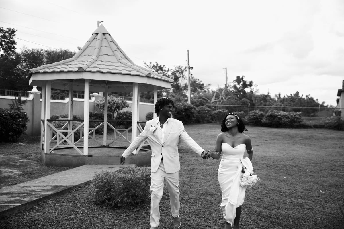 Andru-Lee and Selena, running hand in hand toward their next chapter. The couple officially tied the knot on November 29 of last year.