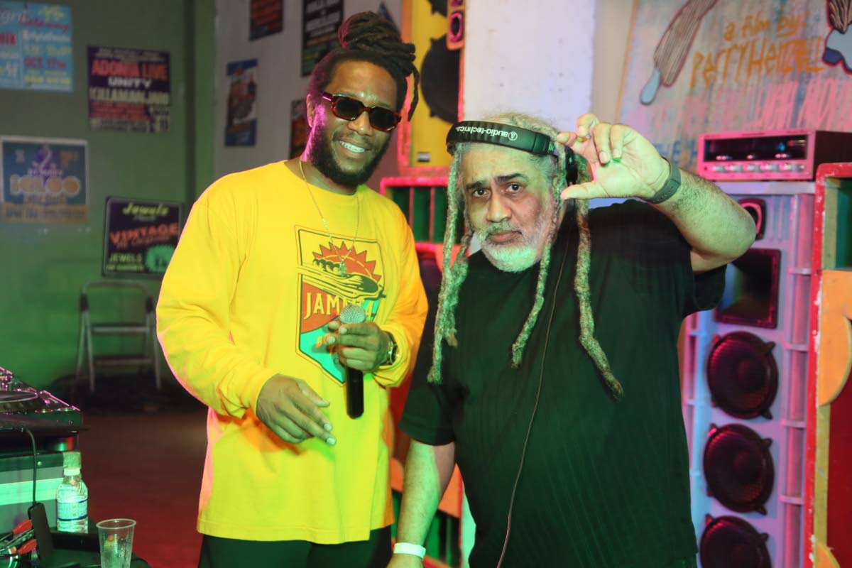 Host deejay and founder of Dubwise Jason Panton (left) and DJ Rory of Stone Love pair up for quick photo between sets.