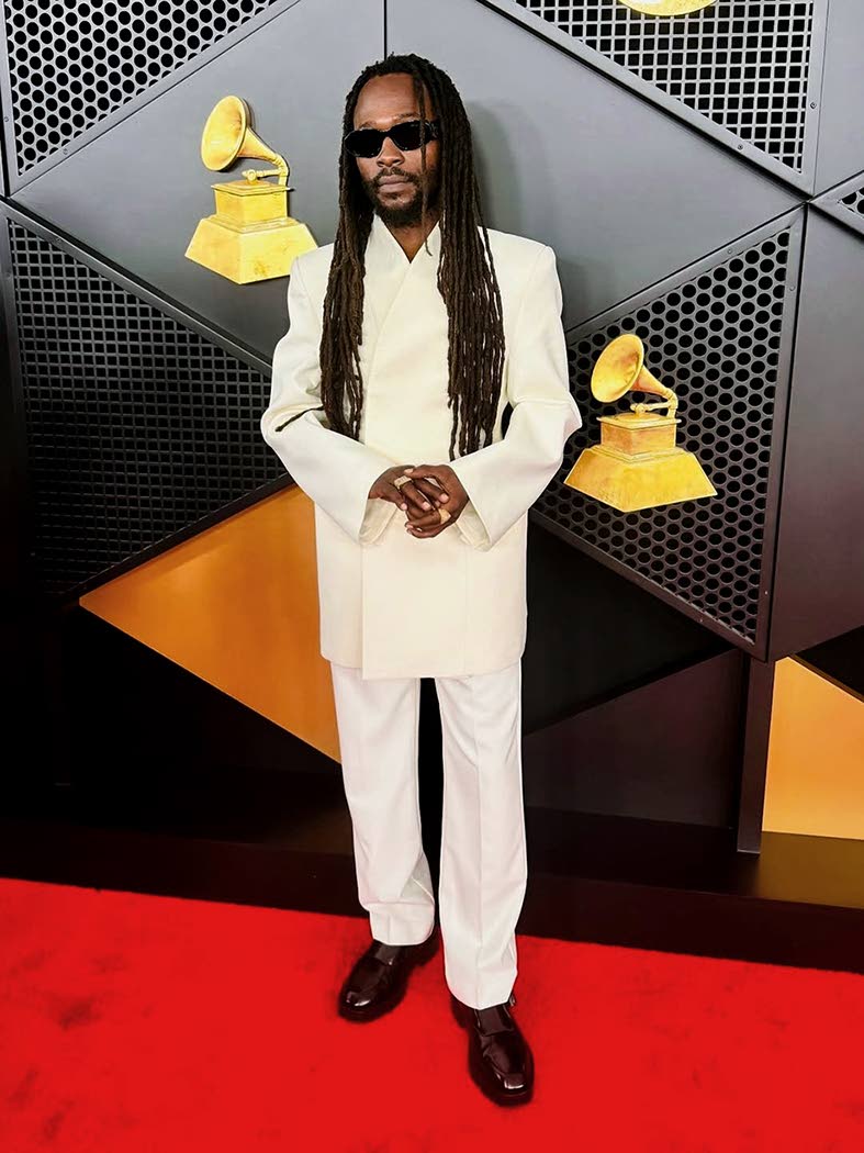 Grammy nominee Jesse Royal is calm and collected in head-to-toe Source Unknown with the look put together by stylist Paris Cole.