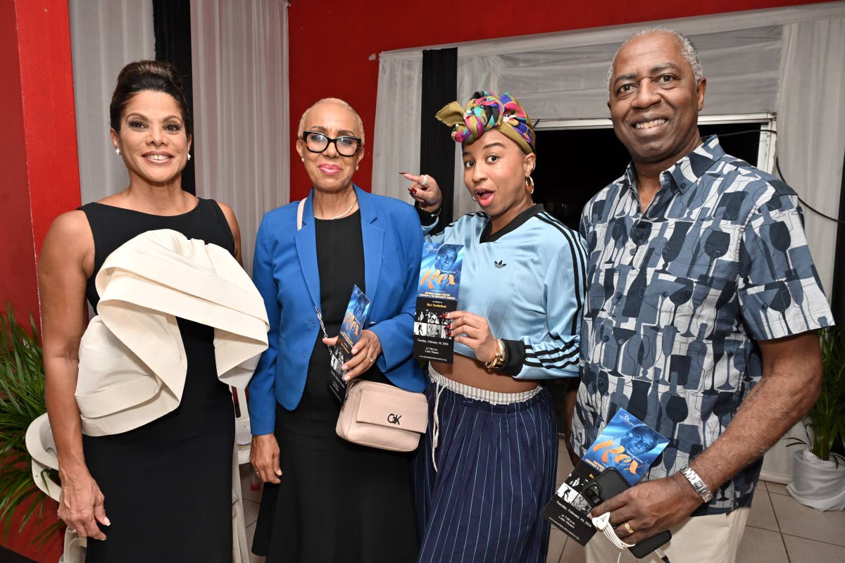 Elizabeth Buchanan-Hind (left), executive director of the Rex Nettleford Foundation, joined Minister of Finance and the Public Service Fayval Williams, her husband, Leo Williams (right), and daughter, Adisa Williams (second right), for the annual Rememberi