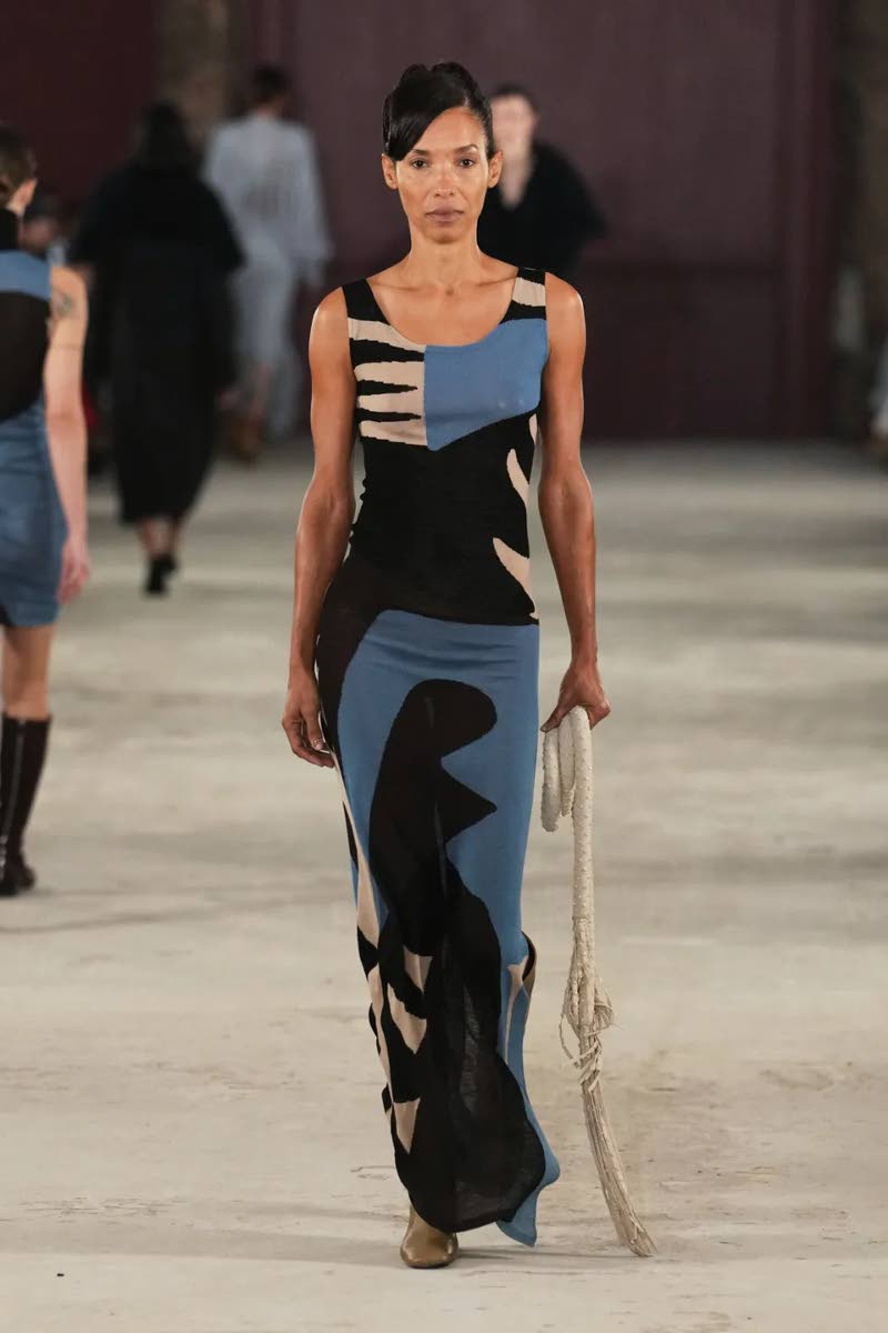 Jamaican model Romae Gordon in Look 32 for Diotima styled by Marika Ella Ames.