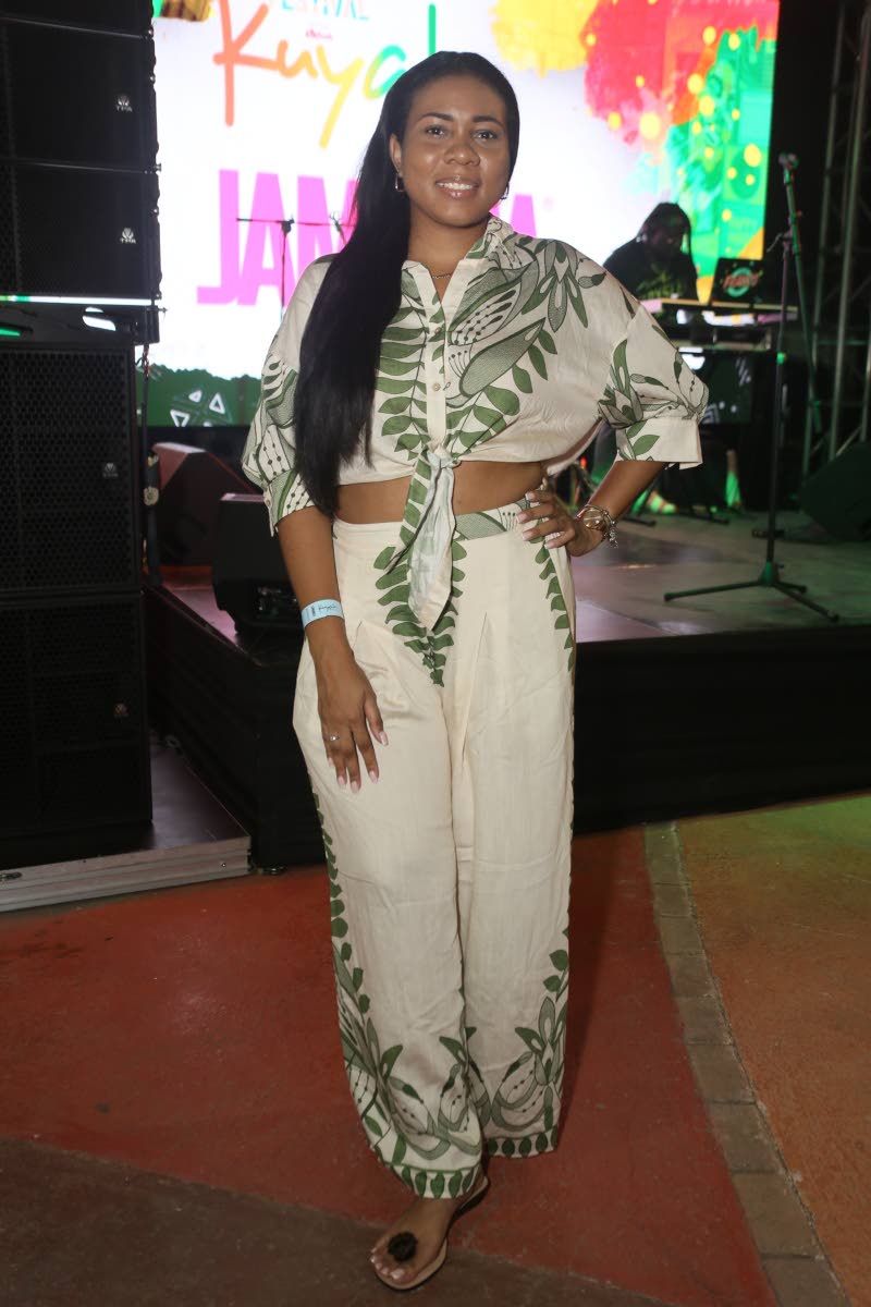 Bermuda lifestyle journalist and content creator Mikaela Ian Pearman embrace island chic in a tropical-print co-ord set from Zara.