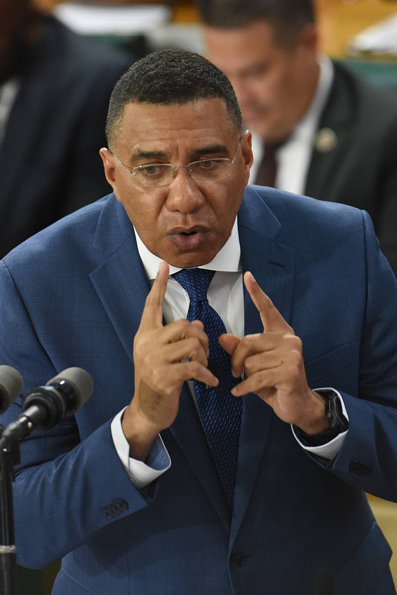 Prime Minister Dr Andrew Holness during his presentation to the 2026-2027 Budget Debates in the House of Parliament on March 19.