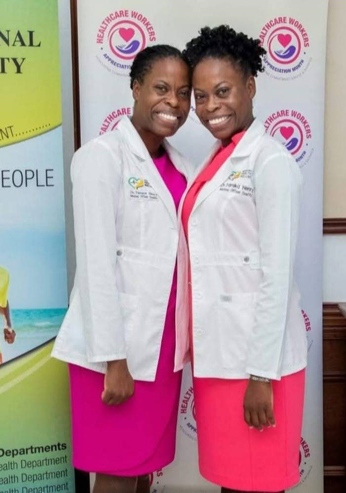 Medical Officer of Health for St Mary, Dr Tamara Henry-Gilpin (left), and Medical Officer of Health for St Ann, Dr Tamika Henry, serve together in Jamaica’s public health system.
