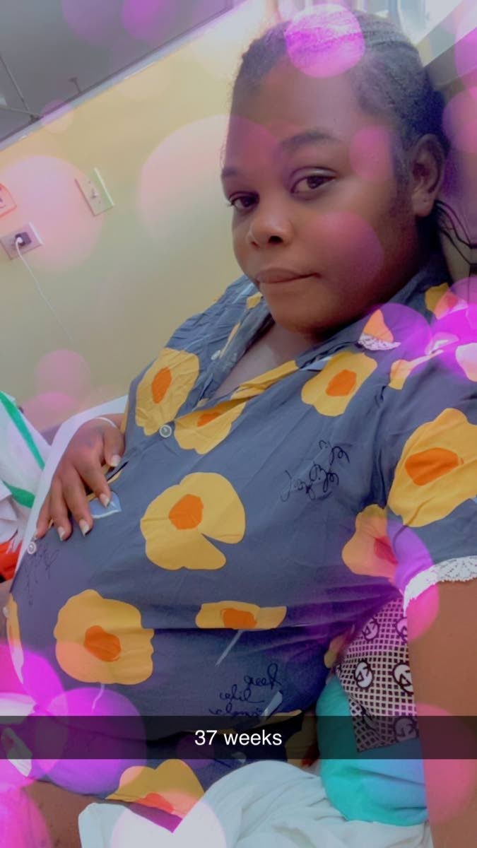 Shandale Ballentine during her recent stay at the Cornwall Regional Hospital to give birth.