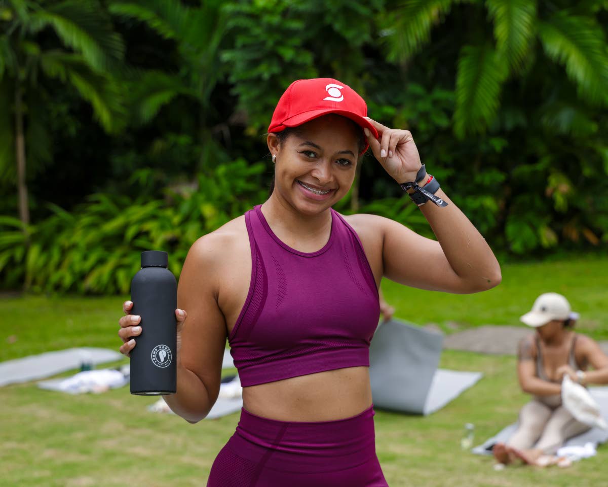 Shantole Thompson, corporate communications manager, Jamaica Urban Transit Company, is all smiles following a good Pilates session. 