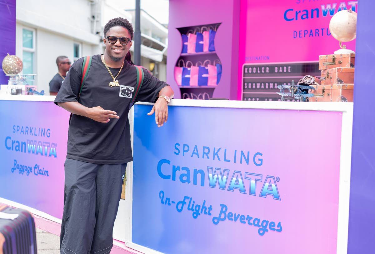 Trinidadian soca artiste Voice pauses for a quick photo at the Sparkling CranWATA bar.
