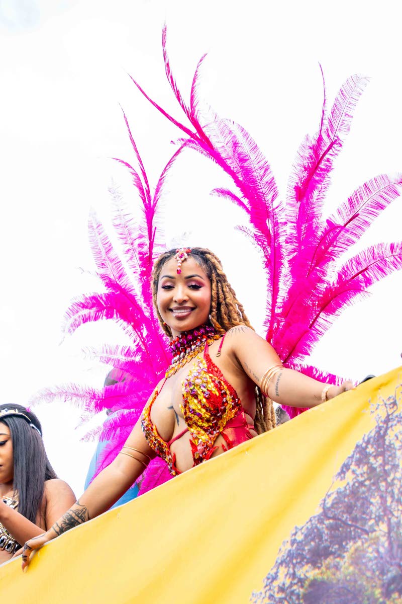 Dancehall star Shenseea popped up on the road, adding a little extra star power to the road in a custom snake-inspired costume designed by Anna-Lisa Guthrie for the 2026 Carnival in Jamaica Road March. 