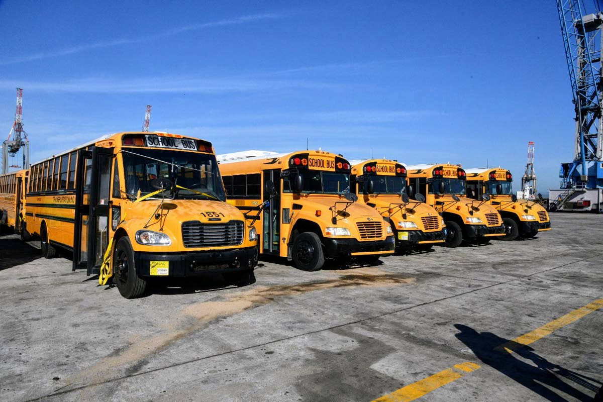 Some of the buses procured by the Government for the rural school bus system. 