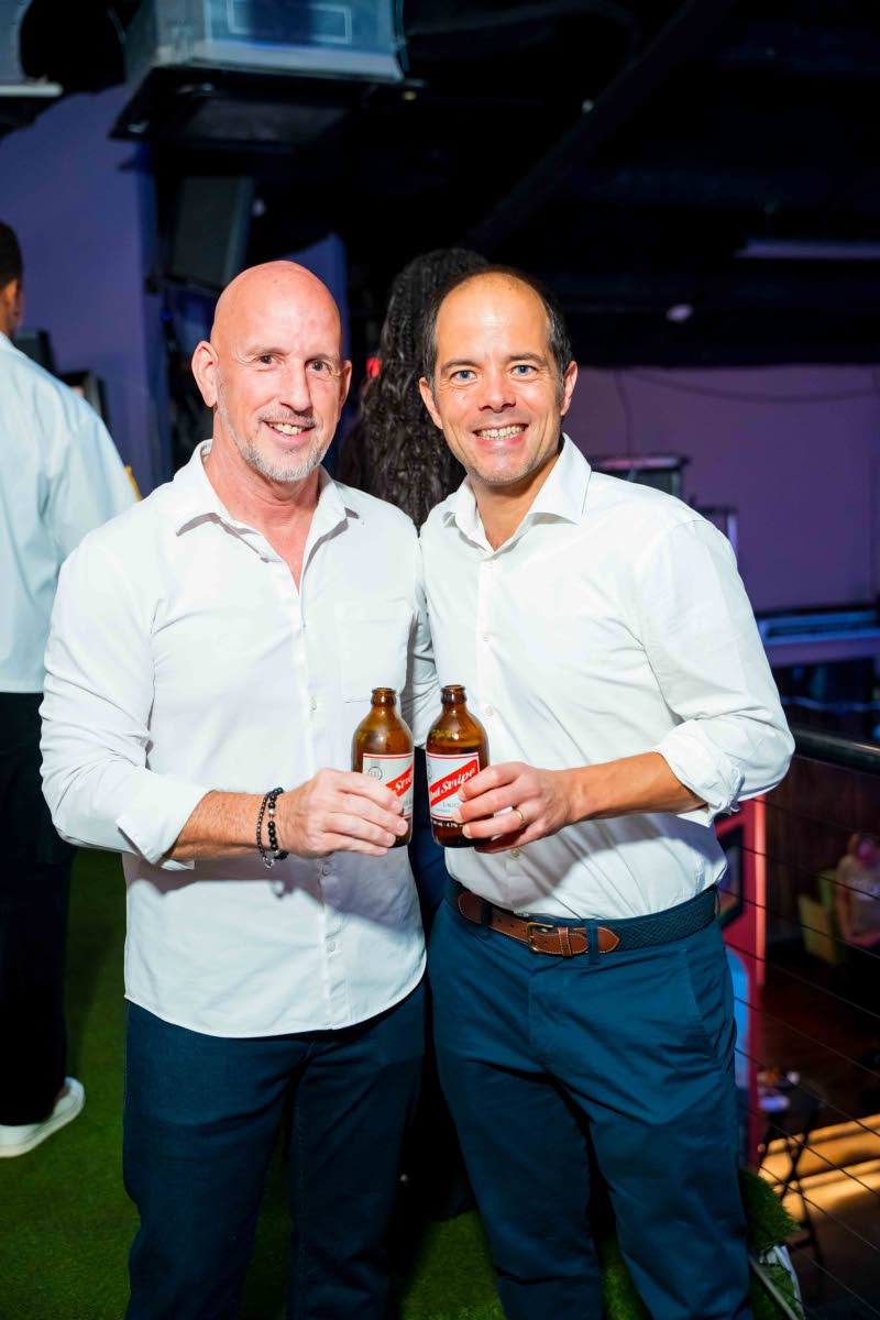 Gary Matalon (left), co-director of Kingston Live Entertainment (KLE) Group Limited, links up with Daaf van Tilburg, Red Stripe managing director.
