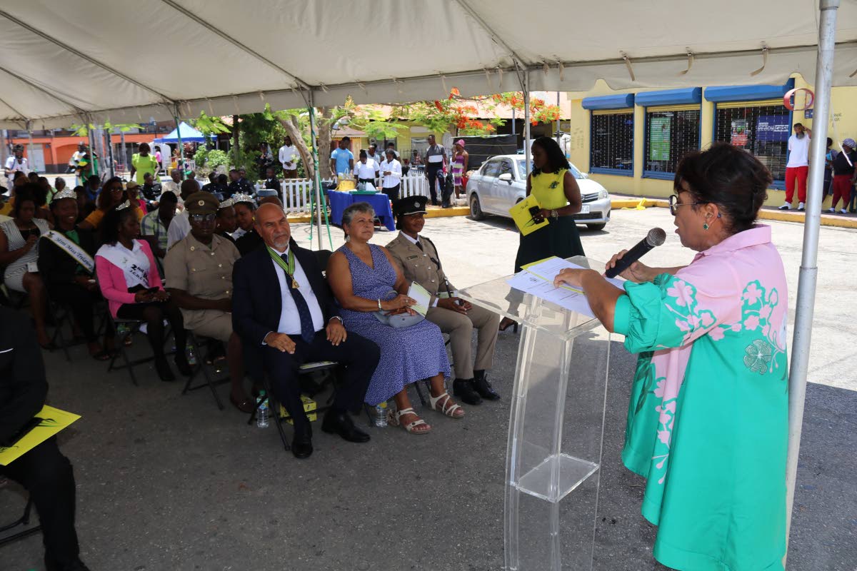Marissa Dalrymple-Philibert, minister of state in the Ministry of Justice and Constitutional Affairs, delivering the prime minister’s Independence message.