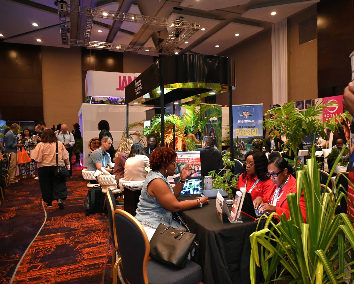 A section of the exhibition hall at the Jamaica Product Exchange at Moon Palace Jamaica on Tuesday.
