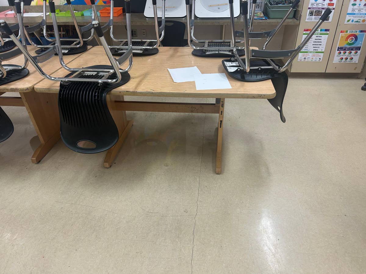 Reclaimed and donated furniture  shipped to a western Jamaica school and that are in use in classrooms that were renovated after Hurricane Melissa.