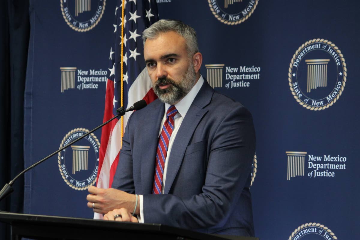 New Mexico Attorney General Raúl Torrez discusses a judgment in the state’s Facebook case during a news conference in Albuquerque, New Mexico, on Wednesday, October 21.  AP 