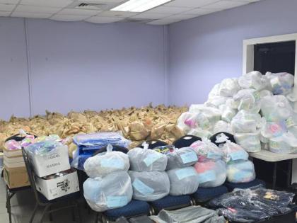 Relief supplies packed by employees of the Shipping Association of Jamaica, SAJE Group, ADVANTUM and the Caribbean Shipping Association for distribution to communities impacted by Hurricane Melissa. The donations, including food, clothing and hygiene items