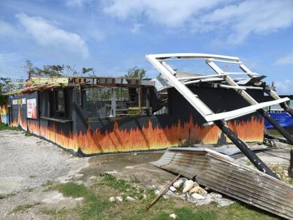 Key Largo Beach Bar in St Ann's Bay was badly damaged by Hurricane Melissa.