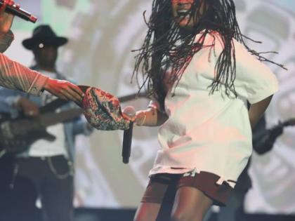 Koffee makes a triumphant return to the Jamaican festival stage, surprising the Lost In Time crowd during Protoje’s set.