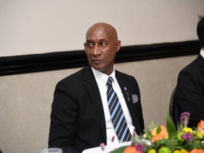 Jamaica Athletics Administrative Association (JAAA) president Garth Gayle at a press conference at the Jamaica Pegasus Hotel yesterday.