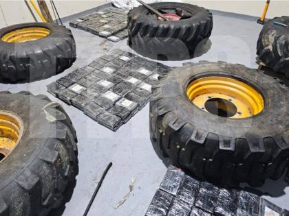 Cocaine found in backhoe tyres in Trinidad and Tobago.