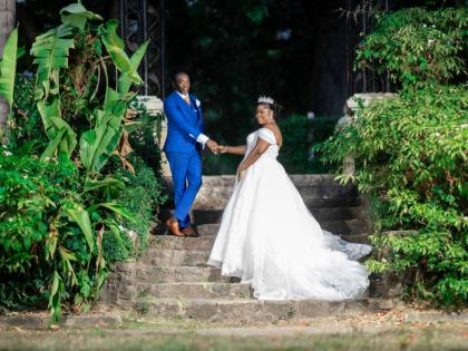 Dawna-Kay and Dwayne share a picture-perfect moment following their nuptials.