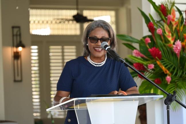 Shernette Crichton speaking at a ceremony to mark the reopening of the Half Moon resort in Montego Bay, St James on April 2, 2026. At the ceremony, Crichton was announced as the resorts first Jamaican and woman managing director.